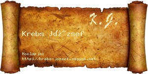 Krebs József névjegykártya